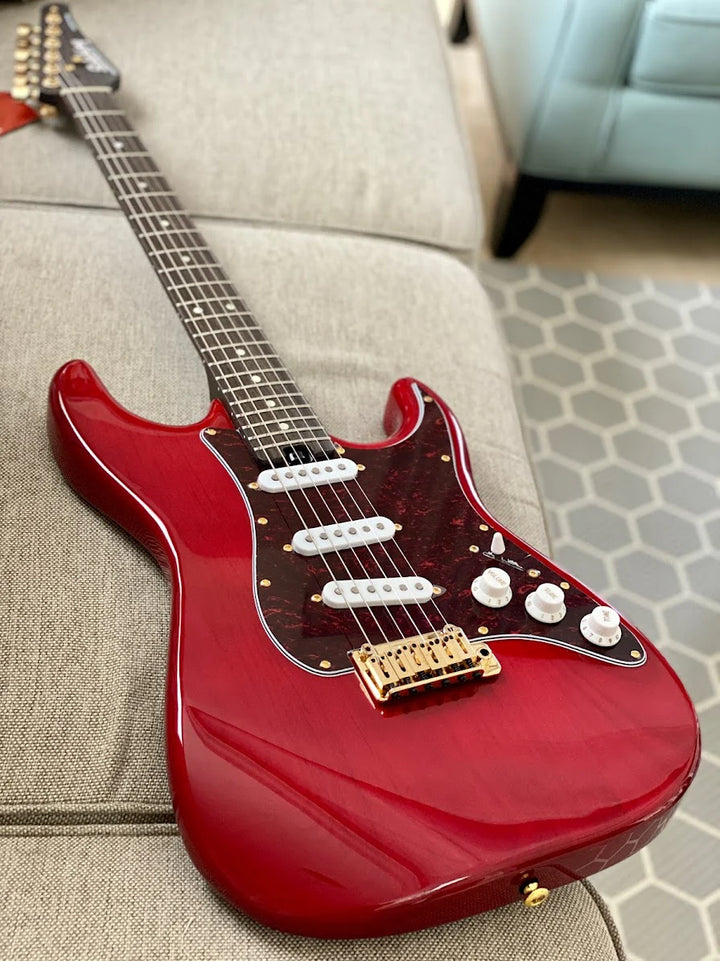 MS-1 Classic SSS ASH in Crimson Red Micarta Neck Nafiri Special Run