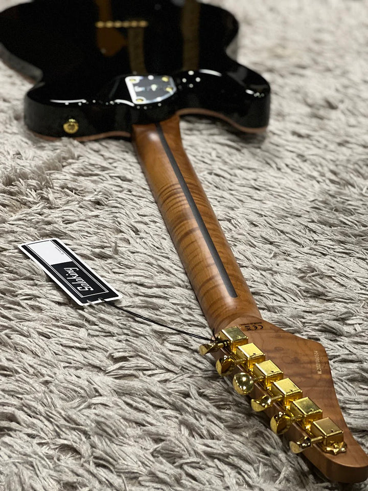 MT-1 FM 22 Deluxe Hotrail with One Piece Roasted Flame Neck in Brown Sunburst