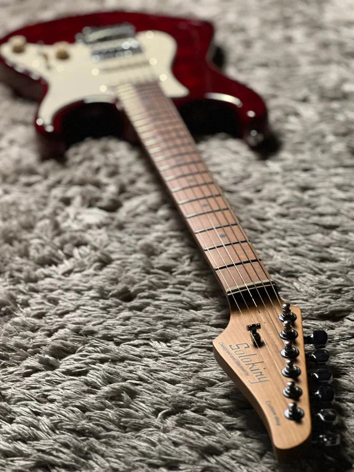 MS-11 Classic MKII in Transparent Red with Roasted  Maple FB and 5A Flame Top Nafiri Special Run