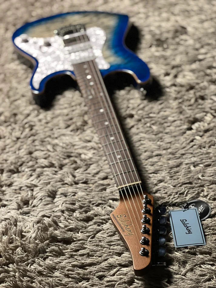 MS-1 Classic MKII Flat Top in Iridium Blue Burst with  5A Quilt Top Nafiri Special Run
